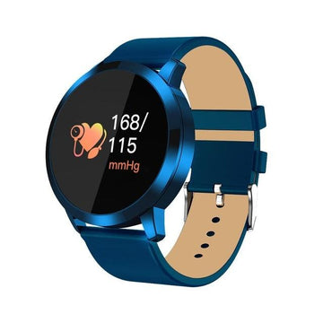 Q8 OLED Color Screen Fashion Smart Watch IP67 Waterproof, Support Heart Rate Monitor / Blood Pressure Oxygen / Fitness Tracker(Blue) - Babazons